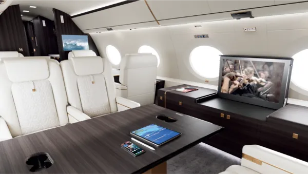 Luxury aircraft cabin interior